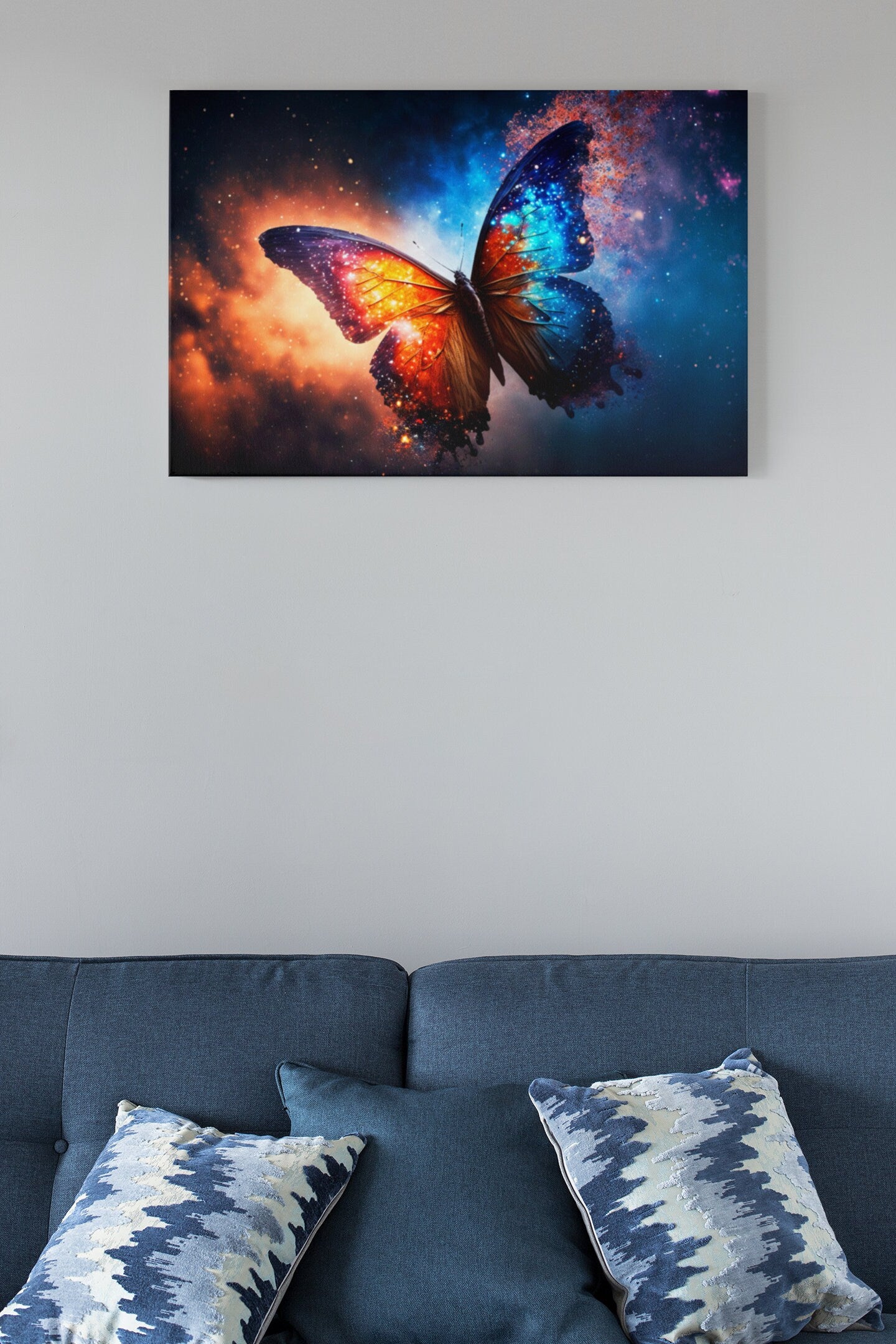 Morpho Achilles Multicoloured Butterfly High Gloss Acrylic Glass Wall Art Ready To Hang