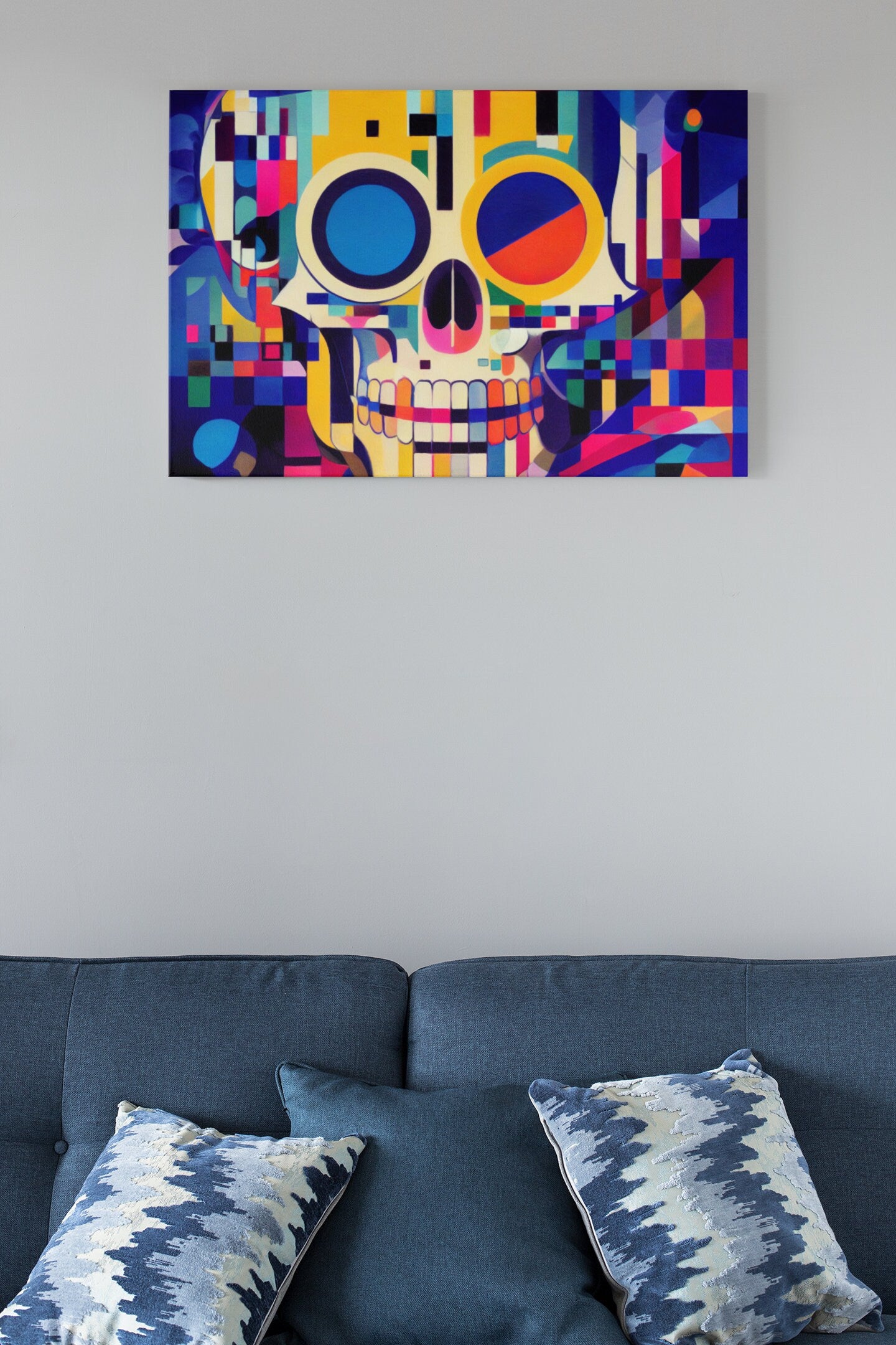 Skull And Crossbones Grunge High Gloss Acrylic Glass Wall Art Ready To Hang