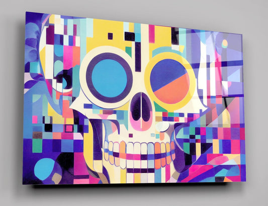 Skull And Crossbones Grunge High Gloss Acrylic Glass Wall Art Ready To Hang