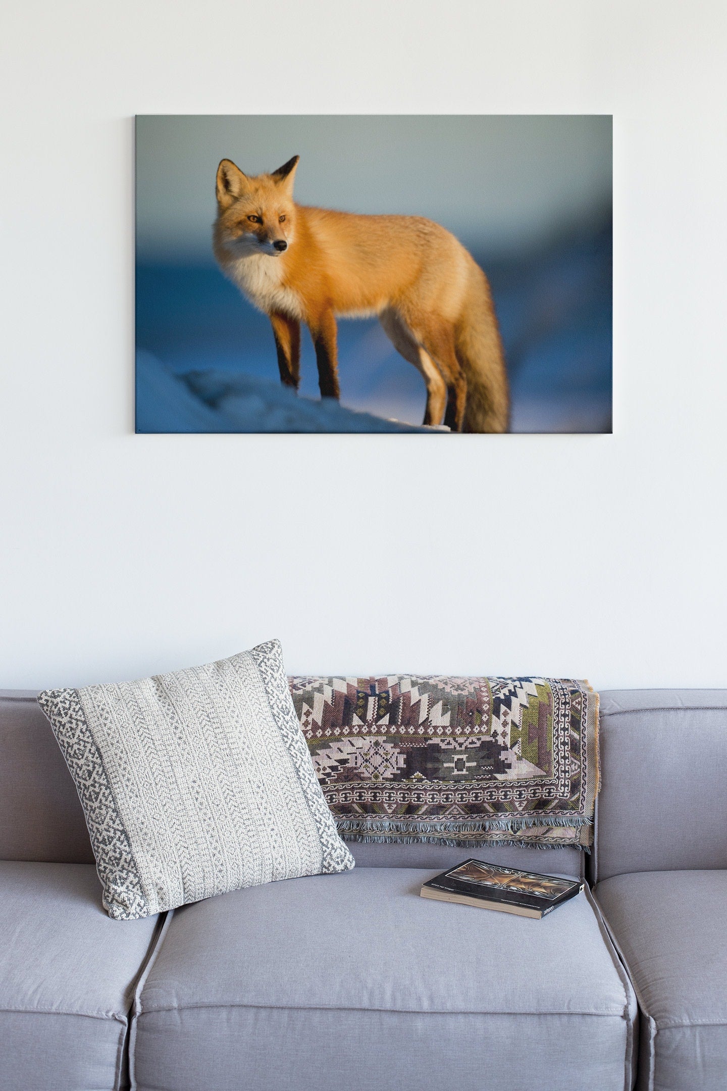 Wild Red Fox In The Winter High Gloss Acrylic Glass Wall Art Ready To Hang