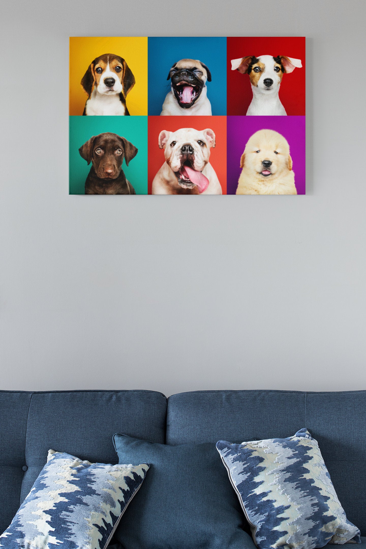 Portrait Collection Of Adorable Puppies High Gloss Acrylic Glass Wall Art Ready To Hang