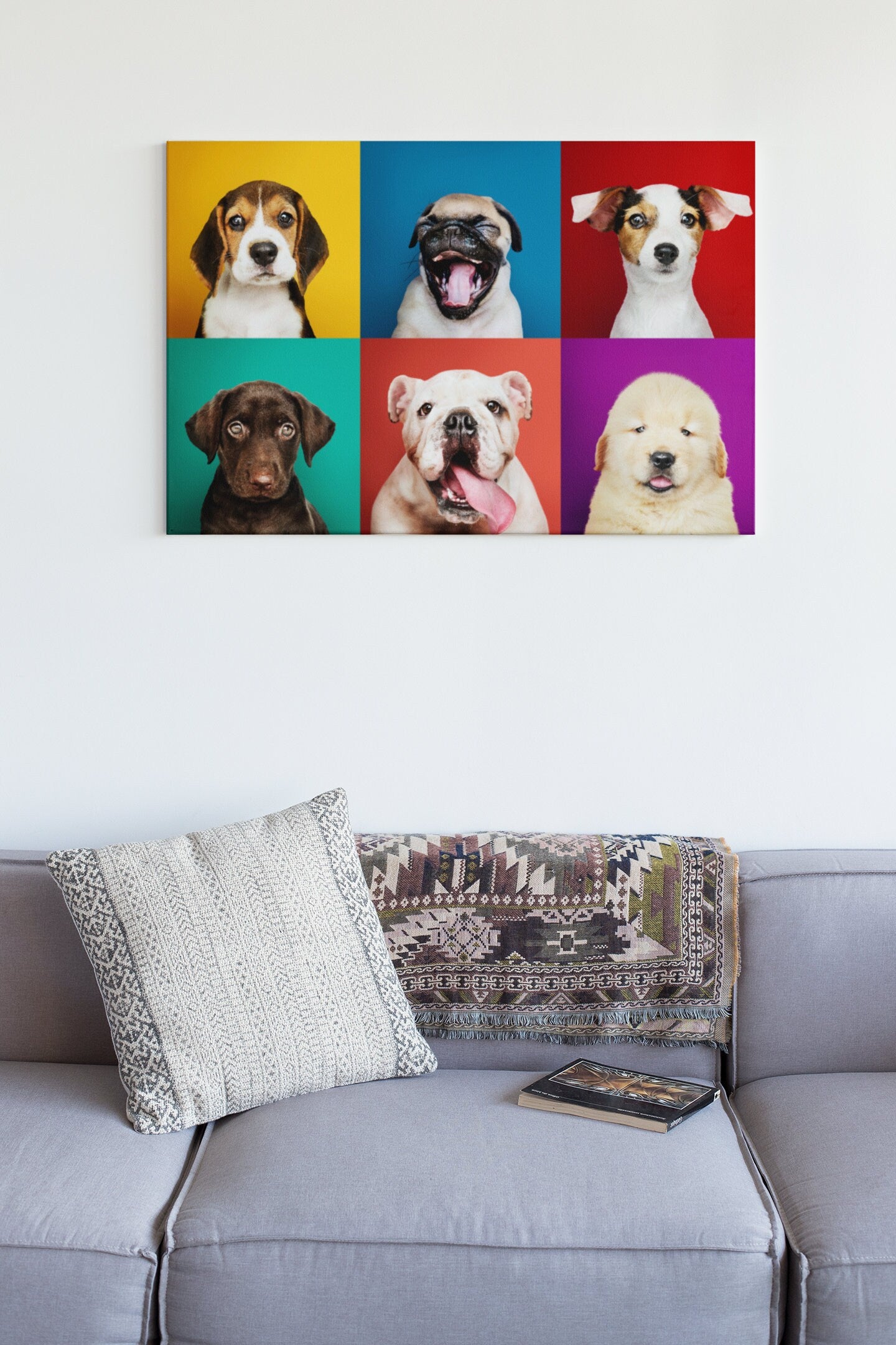 Portrait Collection Of Adorable Puppies High Gloss Acrylic Glass Wall Art Ready To Hang