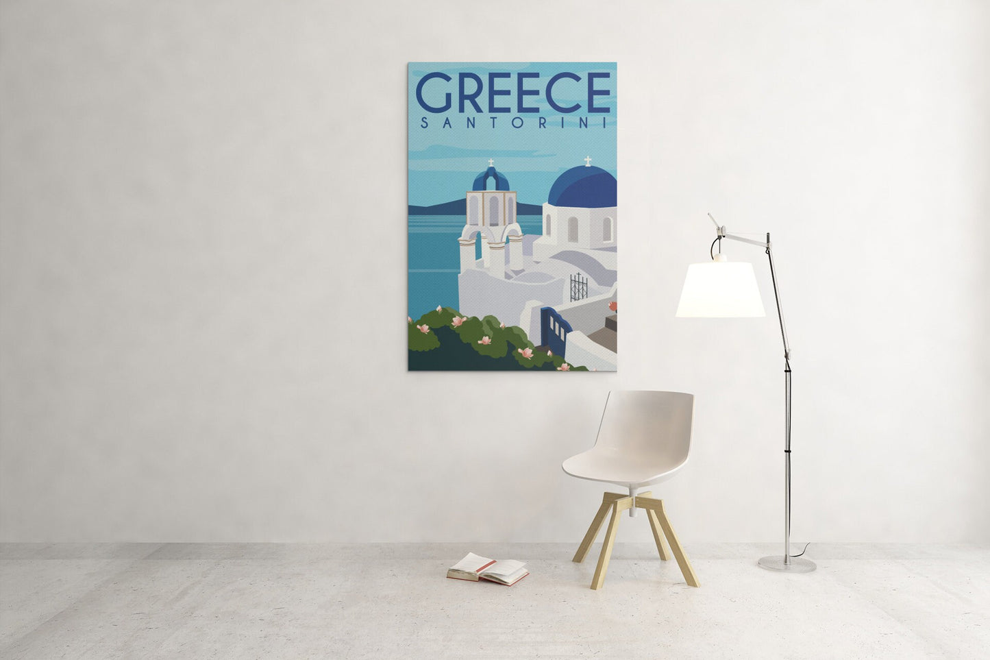 Santorini Greece Travel Print High Gloss Acrylic Glass Wall Art Ready To Hang