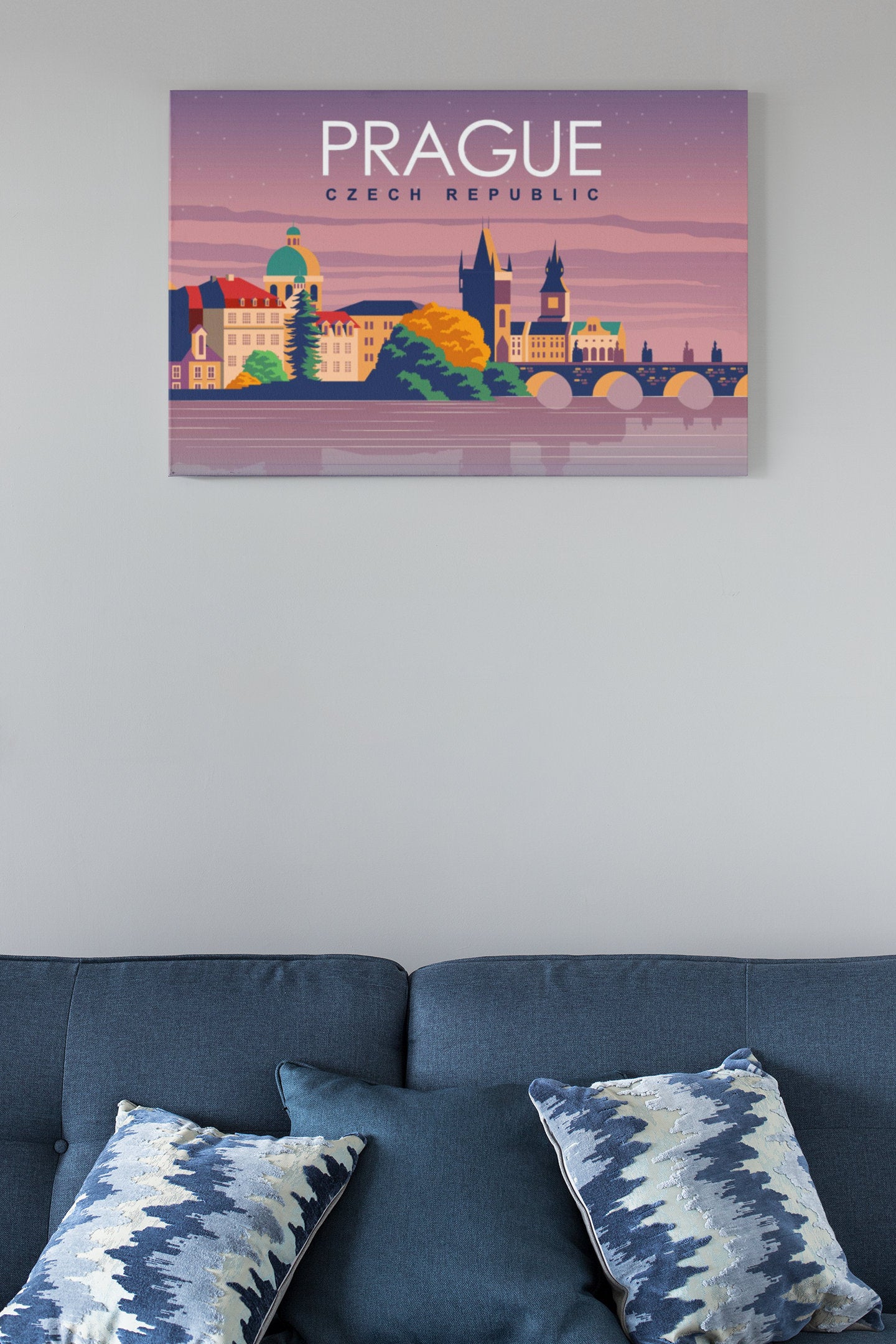 Prague Czech Republic Landscape Travel Print High Gloss Acrylic Glass Wall Art Ready To Hang