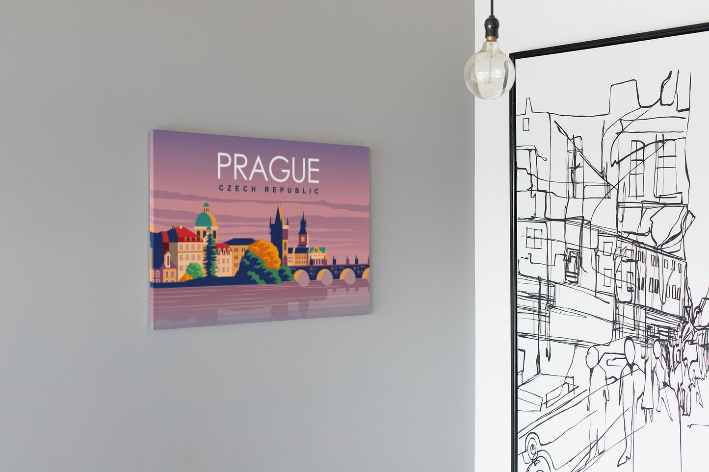 Prague Czech Republic Landscape Travel Print High Gloss Acrylic Glass Wall Art Ready To Hang