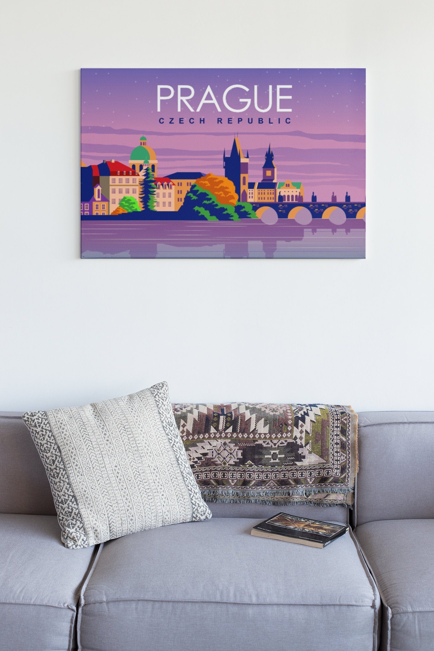 Prague Czech Republic Landscape Travel Print High Gloss Acrylic Glass Wall Art Ready To Hang