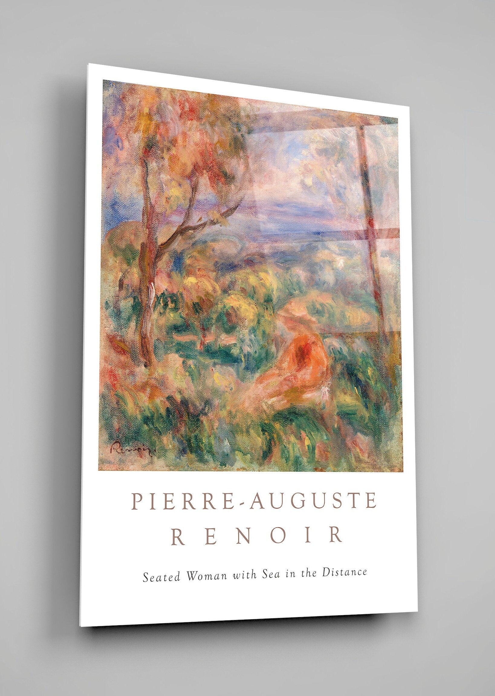 Pierre Auguste Renoir Seated Woman With Sea In The Distance High Gloss Acrylic Glass Wall Art Ready To Hang