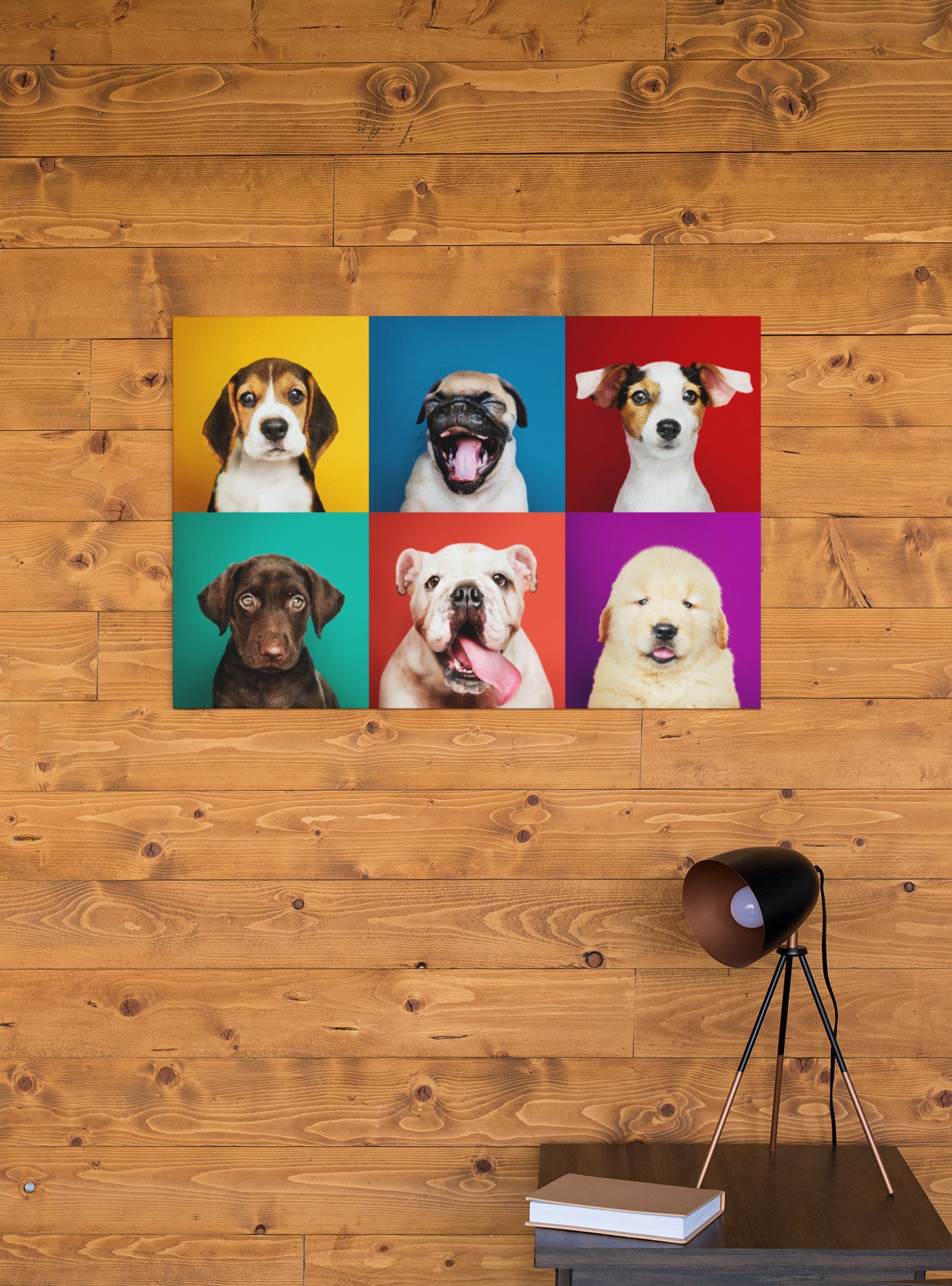 Portrait Collection Of Adorable Puppies High Gloss Acrylic Glass Wall Art Ready To Hang