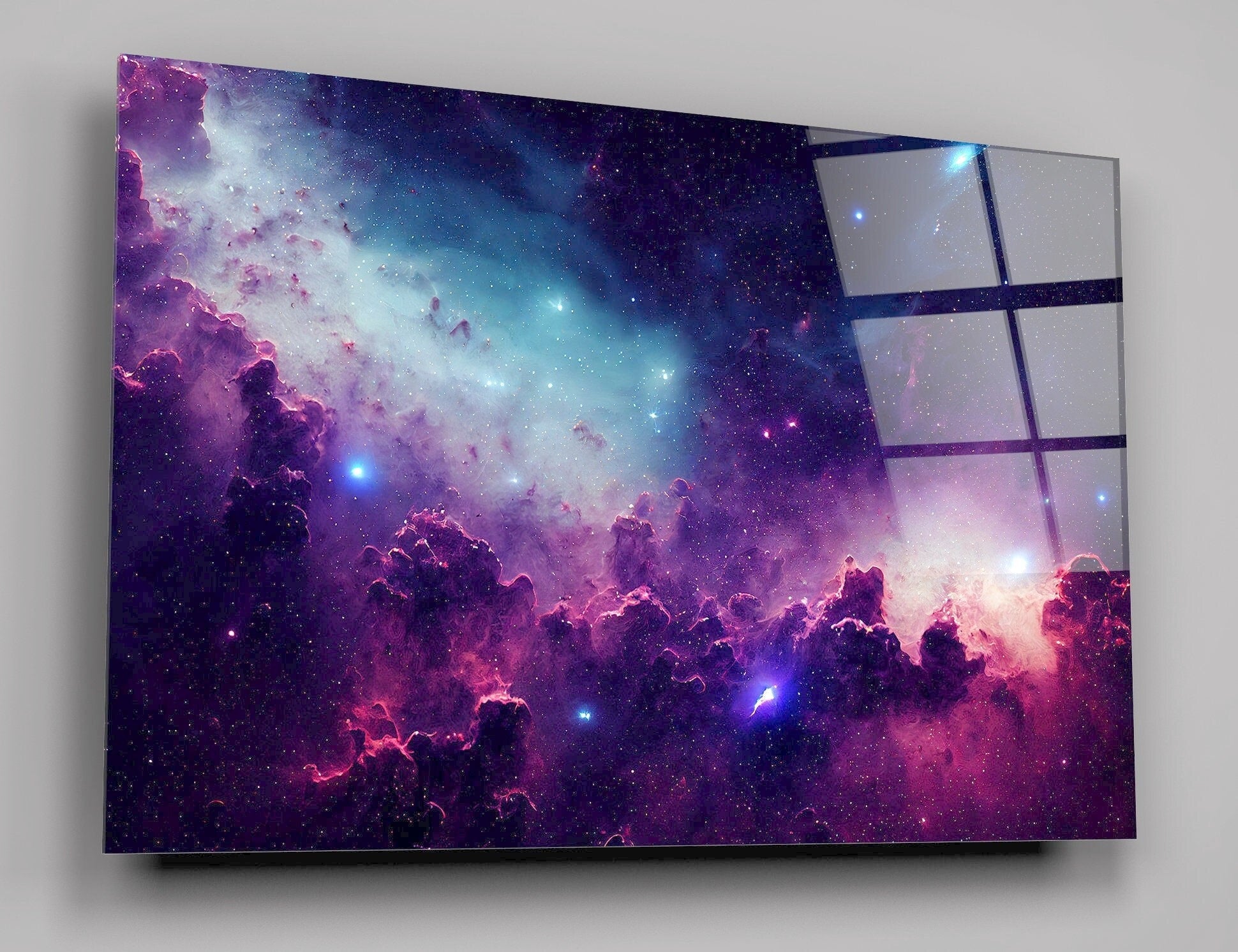 Galaxy With Stars And Space Dust In The Universe High Gloss Acrylic Glass Wall Art Ready To Hang