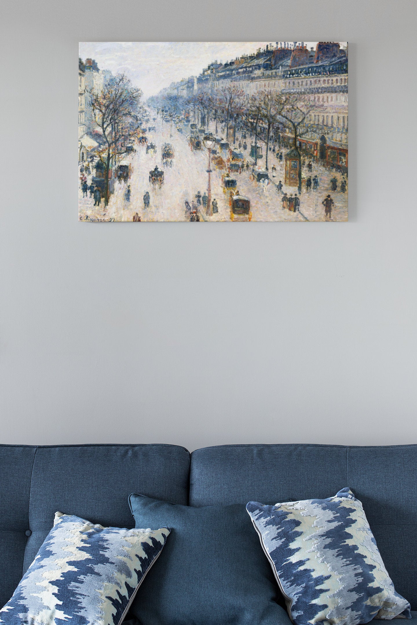 The Boulevard Montmartre On A Winter Morning By Camille Pissarro High Gloss Acrylic Glass Wall Art Ready To Hang