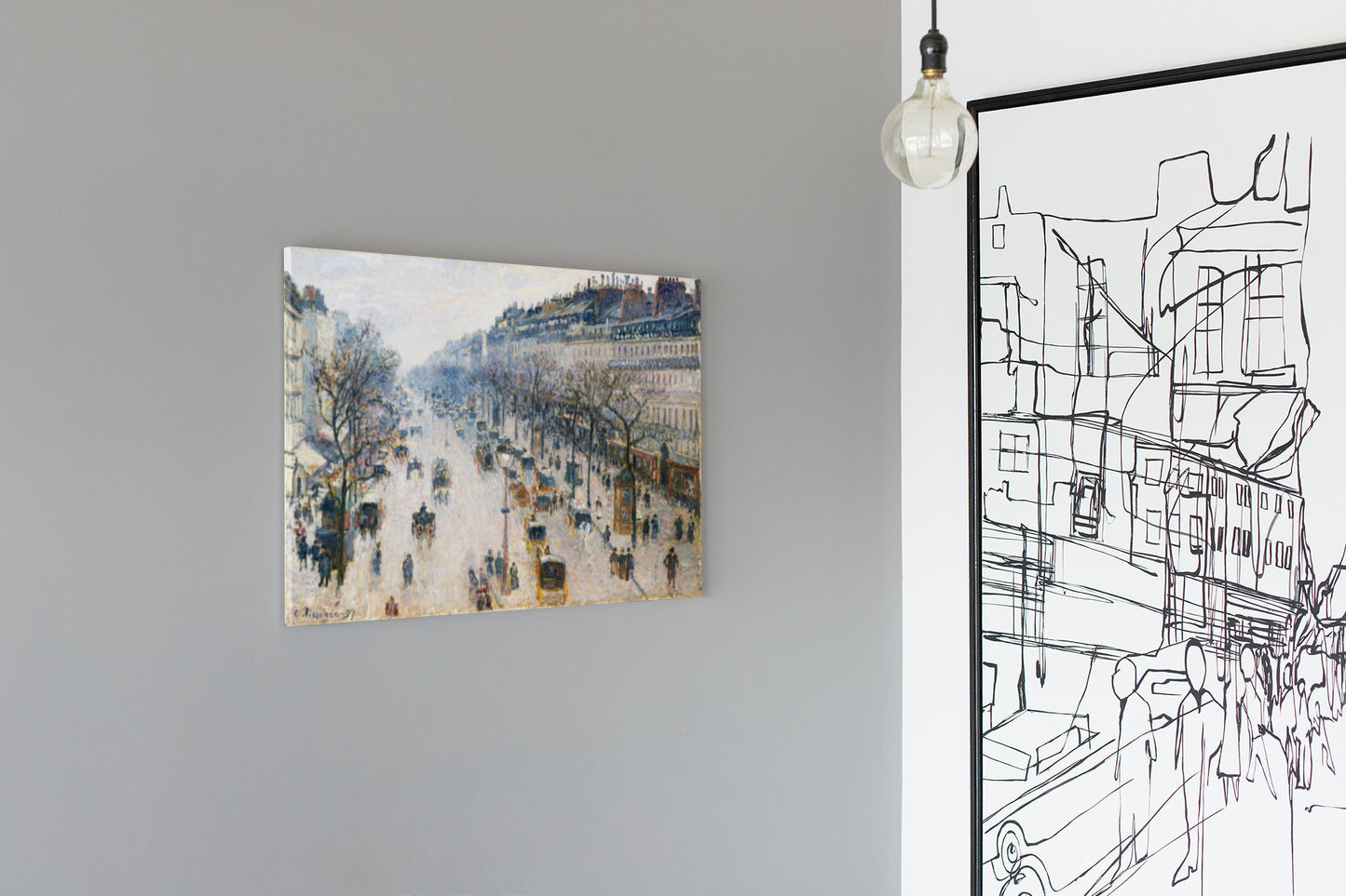 The Boulevard Montmartre On A Winter Morning By Camille Pissarro High Gloss Acrylic Glass Wall Art Ready To Hang