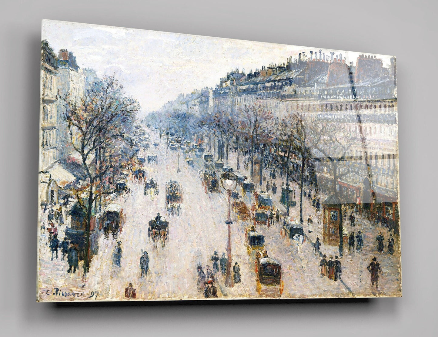 The Boulevard Montmartre On A Winter Morning By Camille Pissarro High Gloss Acrylic Glass Wall Art Ready To Hang