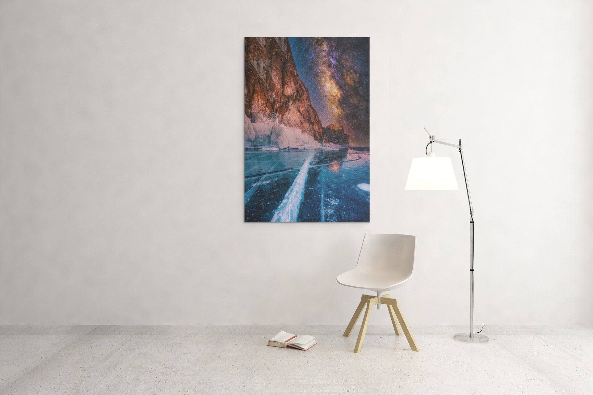 Frozen Water On Lake Baikal, Siberia, Russia High Gloss Acrylic Glass Wall Art Ready To Hang