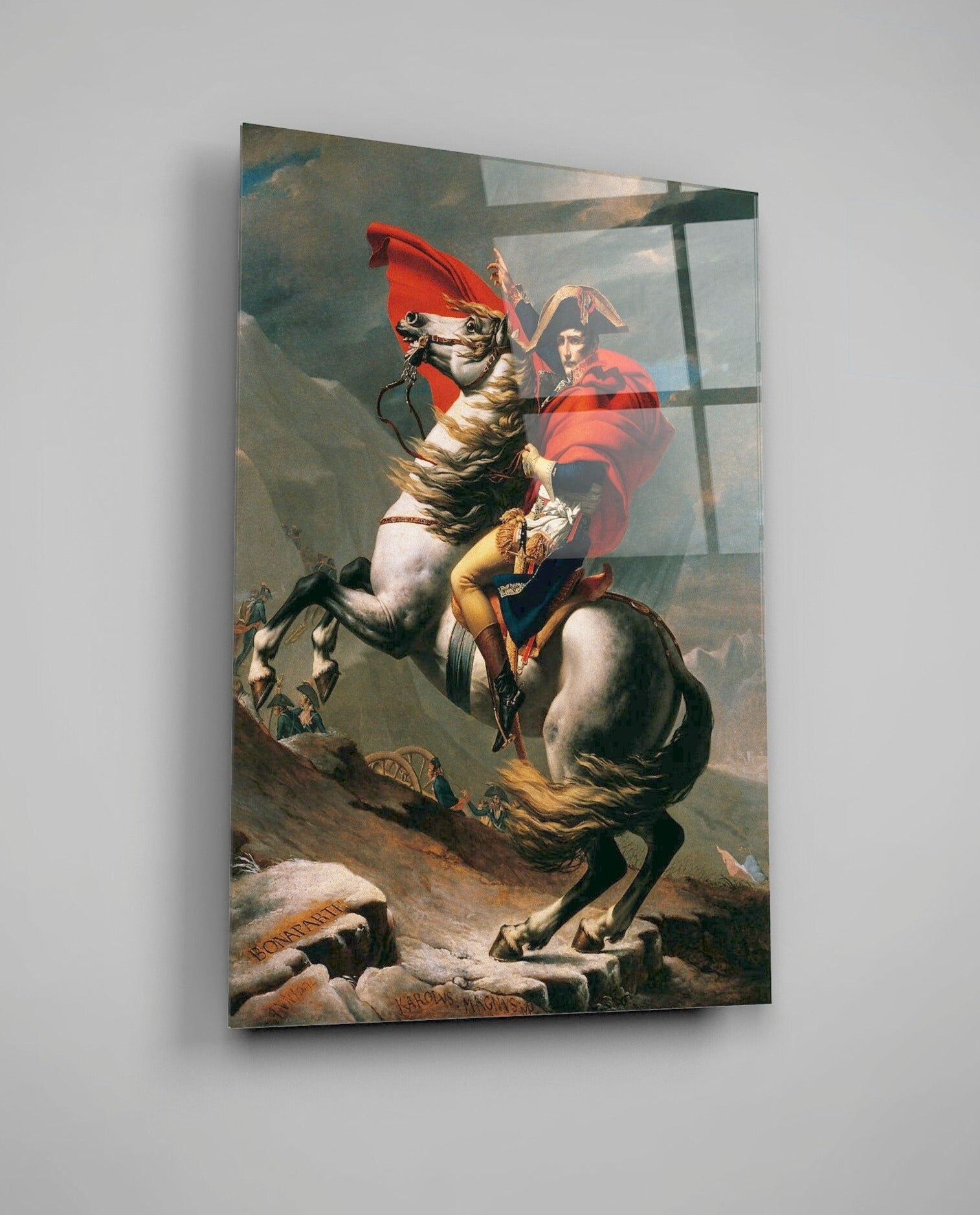 Napoleon Crossing the Alps (1801-1805) by Jacques-Louis David High Gloss Acrylic Glass Wall Art Ready To Hang